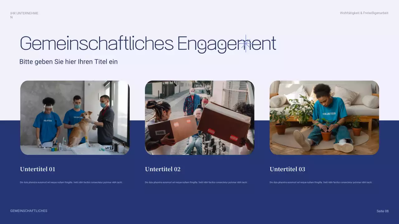 blaue moderne Charity-Präsentation