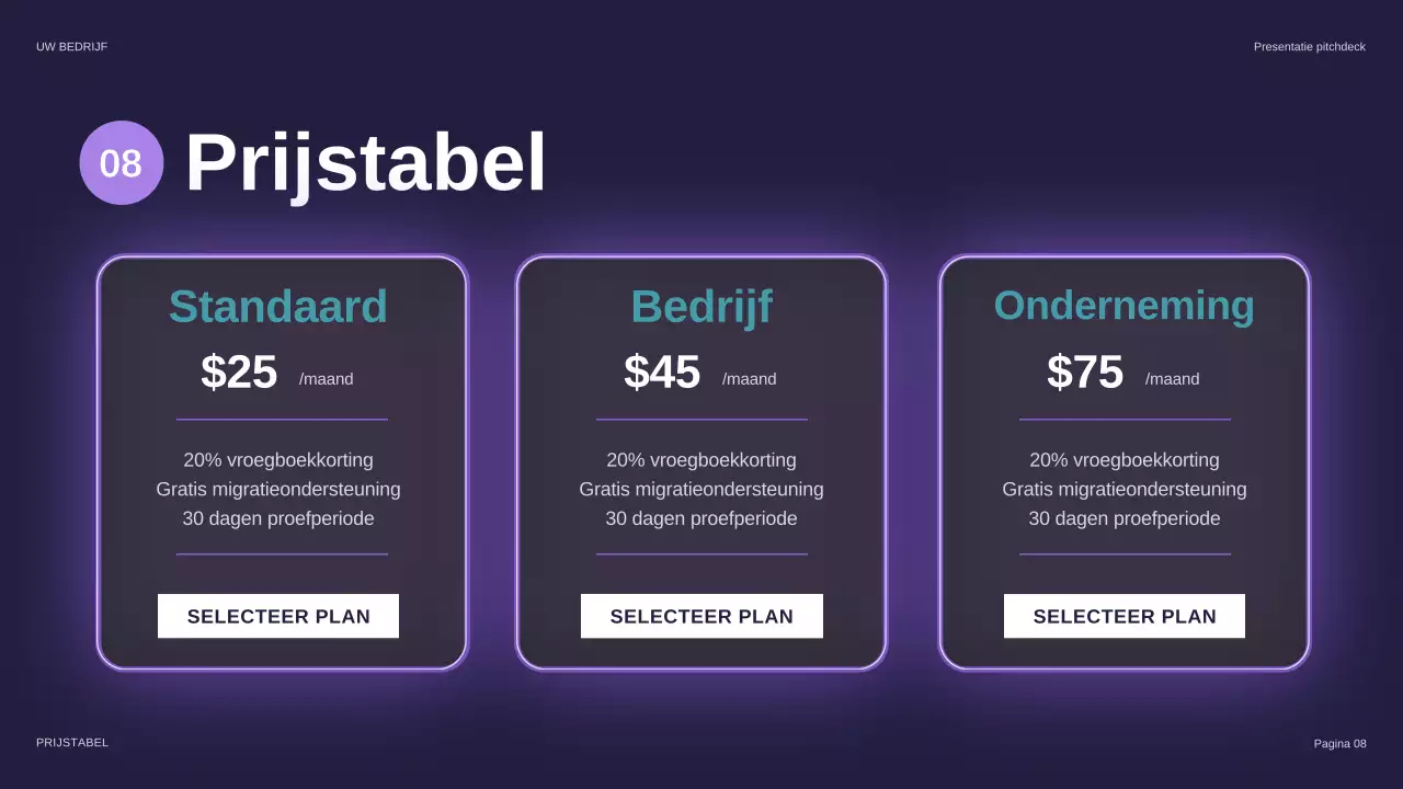 paarse futuristische beveiligingspresentatie