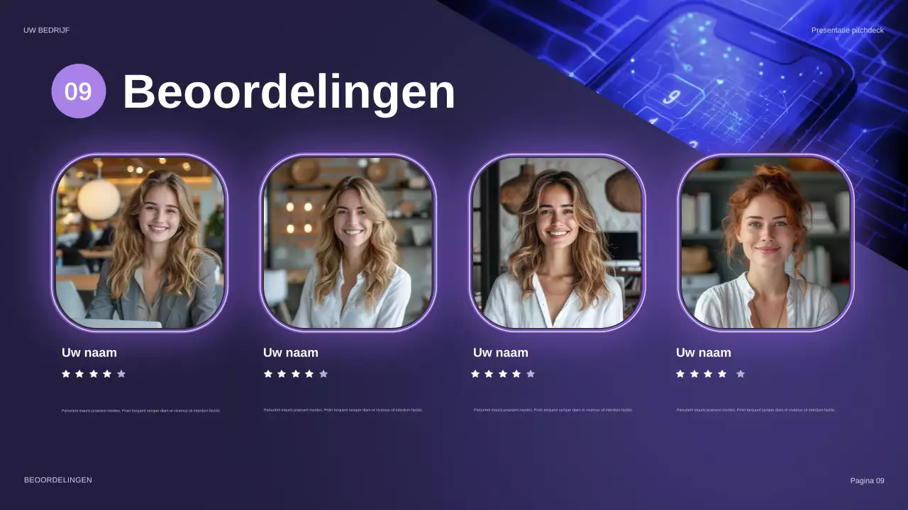 paarse futuristische beveiligingspresentatie