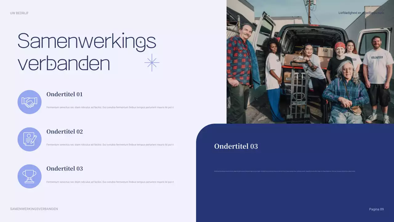 blauwe moderne liefdadigheidspresentatie