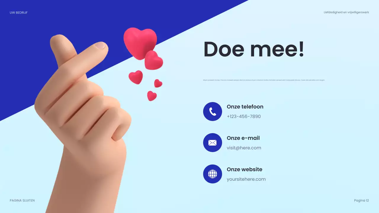 blauw modern fondsenwervingsdocument