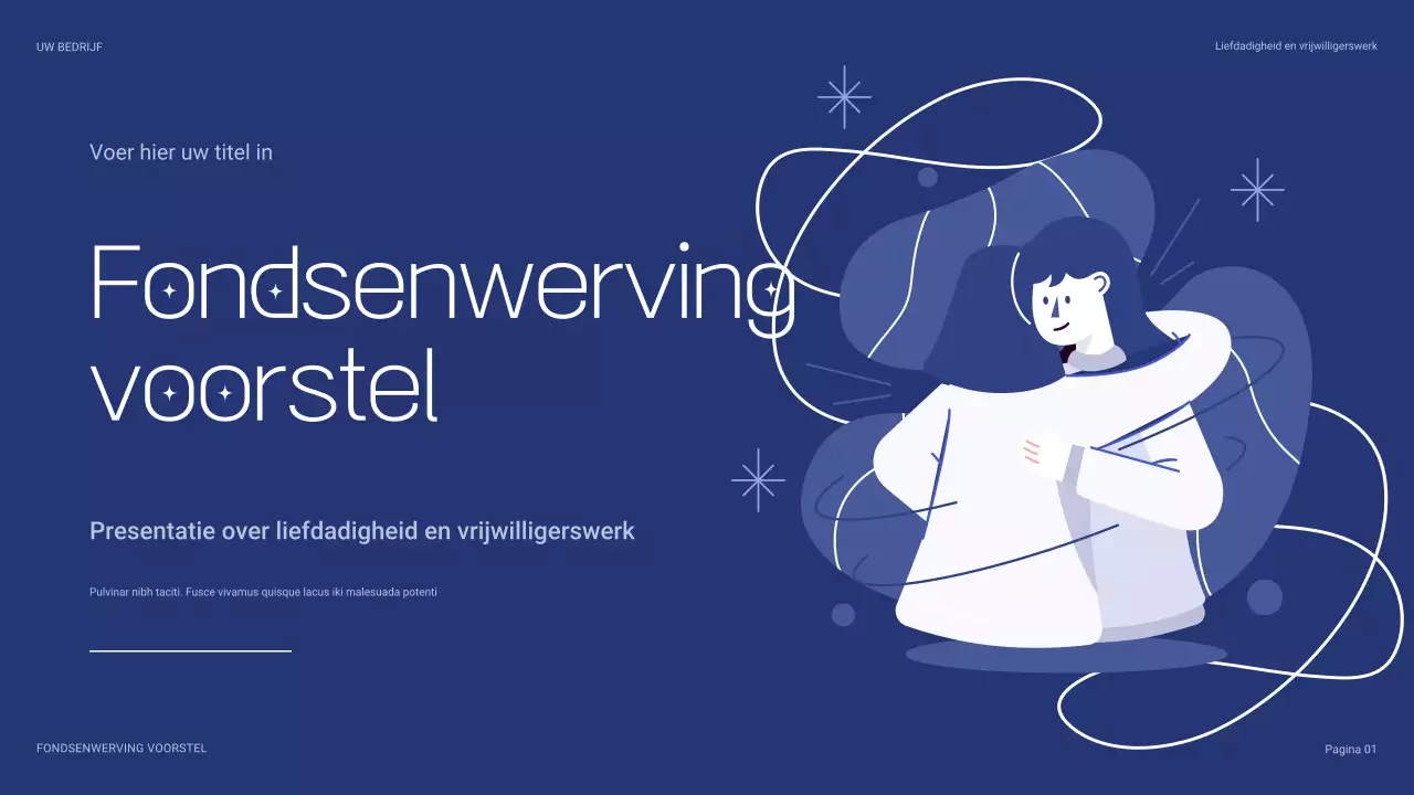 blauwe moderne liefdadigheidspresentatie