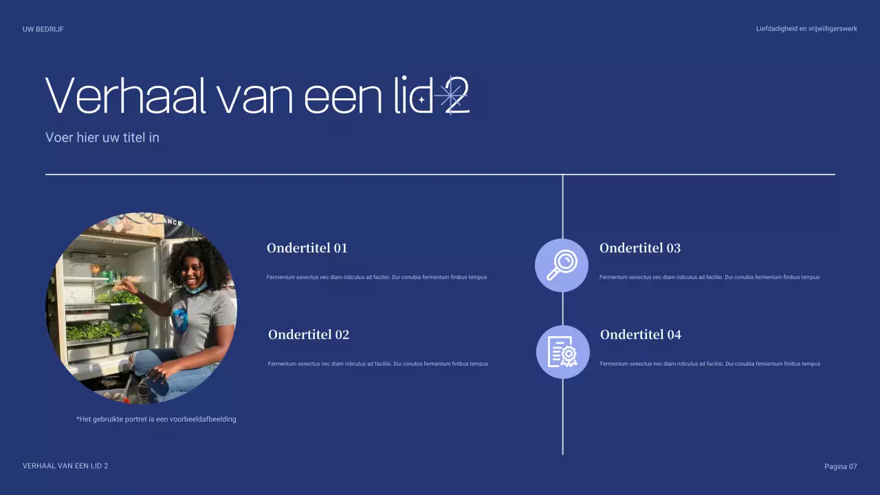 blauwe moderne liefdadigheidspresentatie