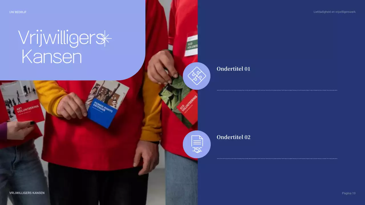 blauwe moderne liefdadigheidspresentatie