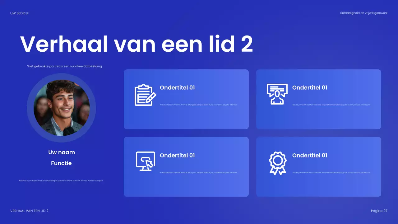 blauw modern fondsenwervingsdocument