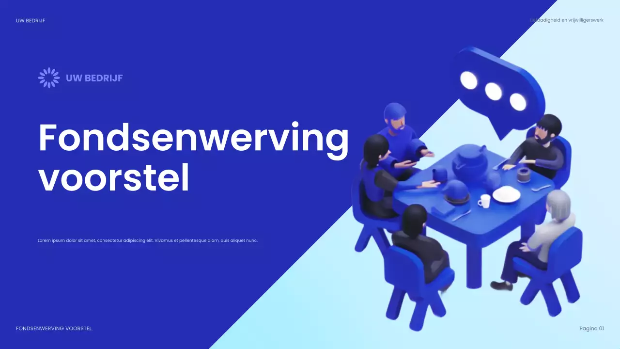 blauw modern fondsenwervingsdocument