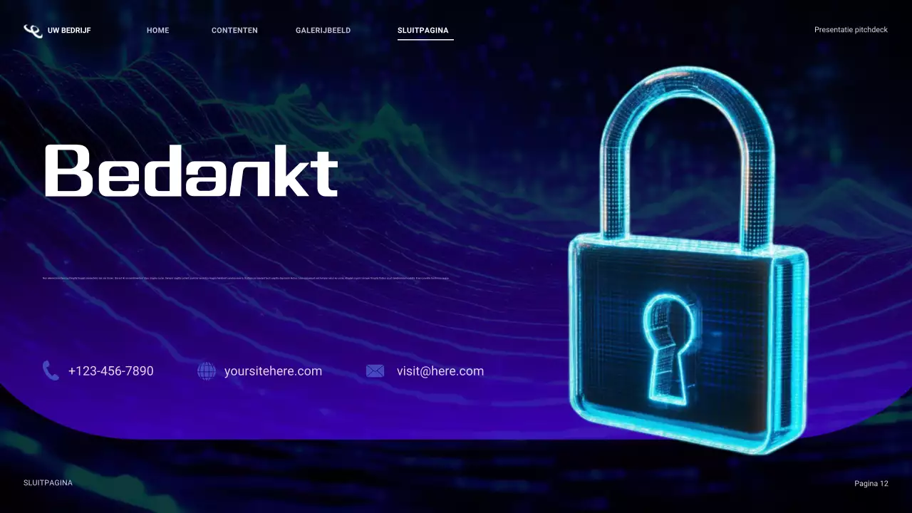 blauwe cyberbeveiligingspresentatie