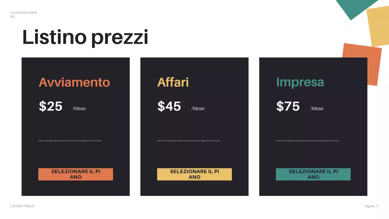 pitch aziendale geometrico nero