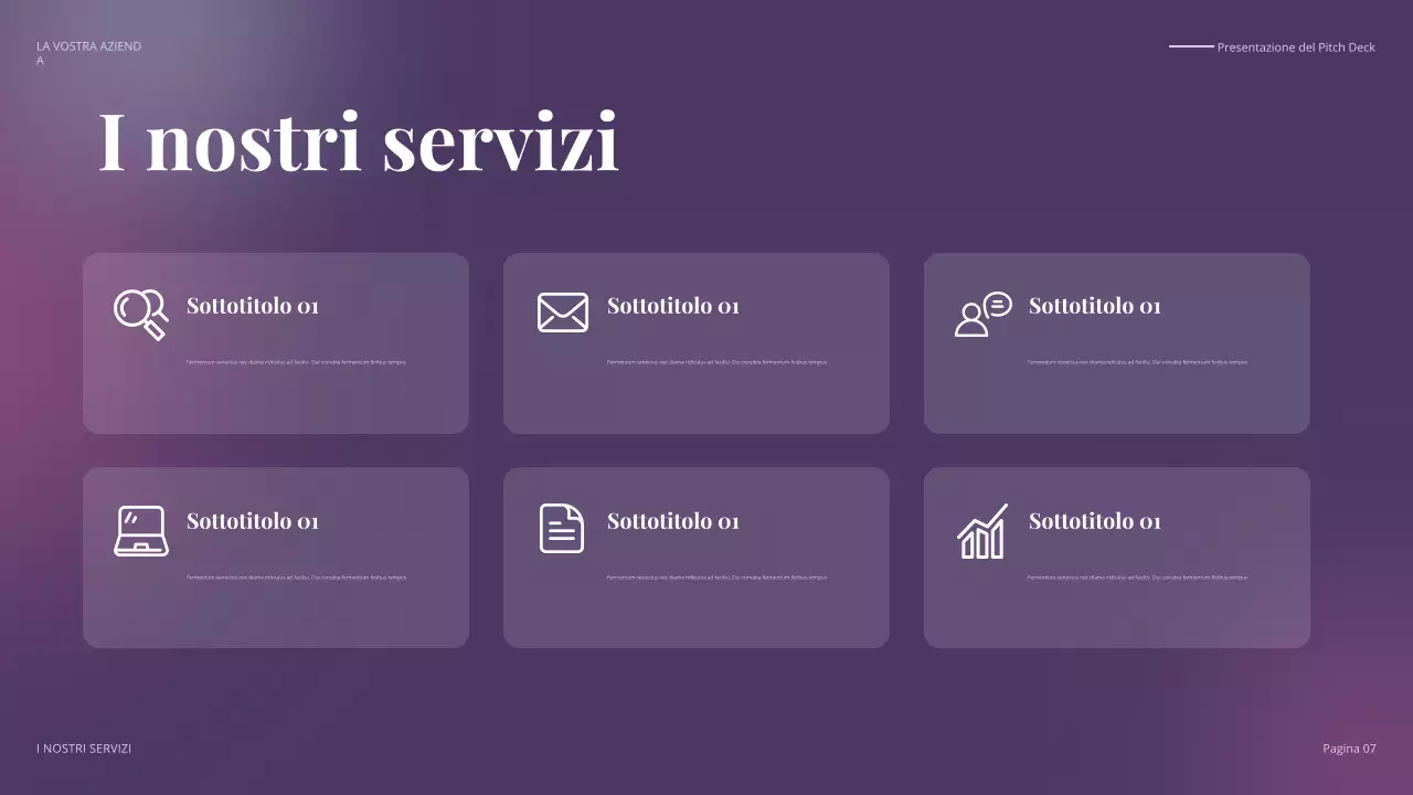 pitch aziendale moderno e colorato