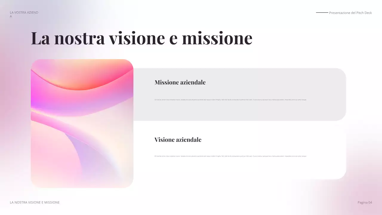 pitch aziendale moderno e colorato