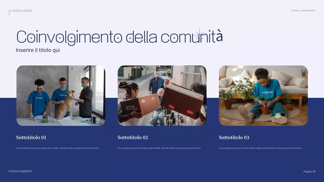 presentazione di beneficenza moderna blu