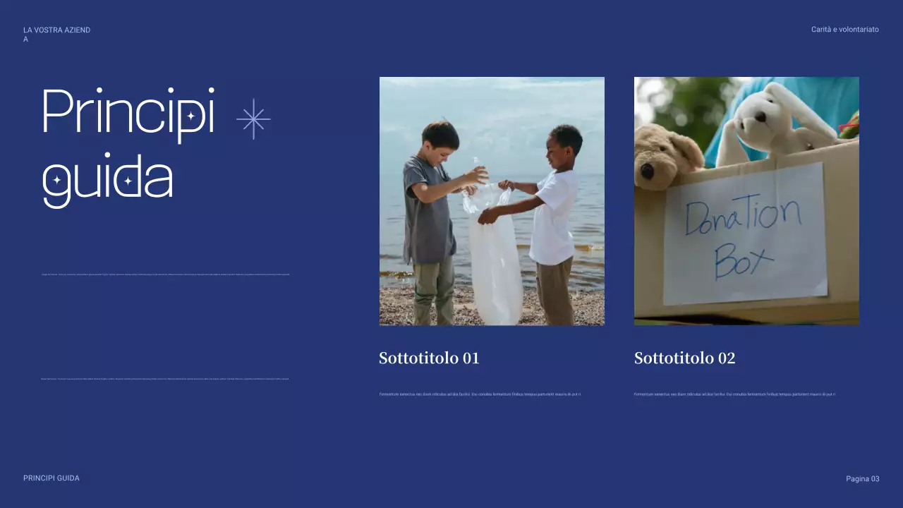 presentazione di beneficenza moderna blu