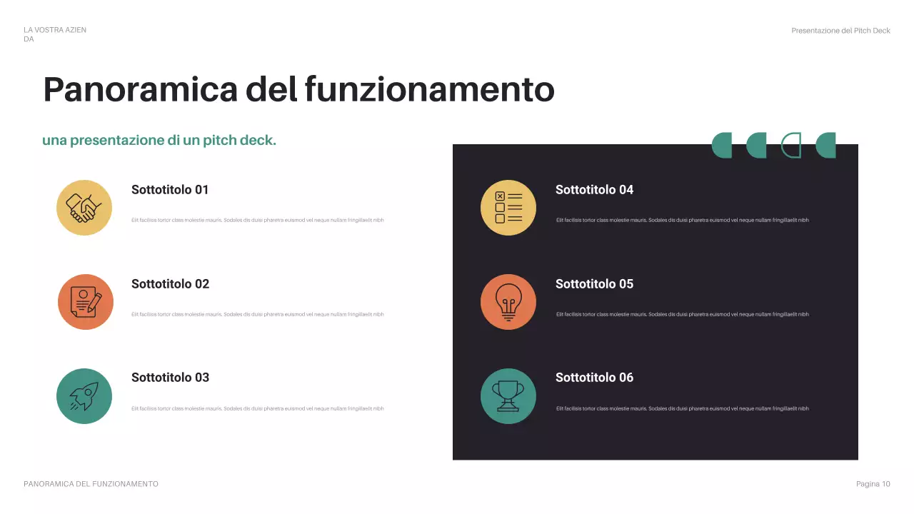 pitch aziendale geometrico nero