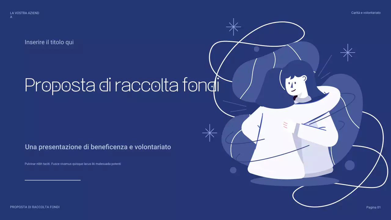 presentazione di beneficenza moderna blu