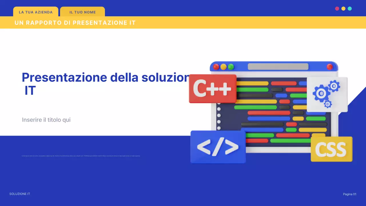 documento di presentazione IT moderno blu