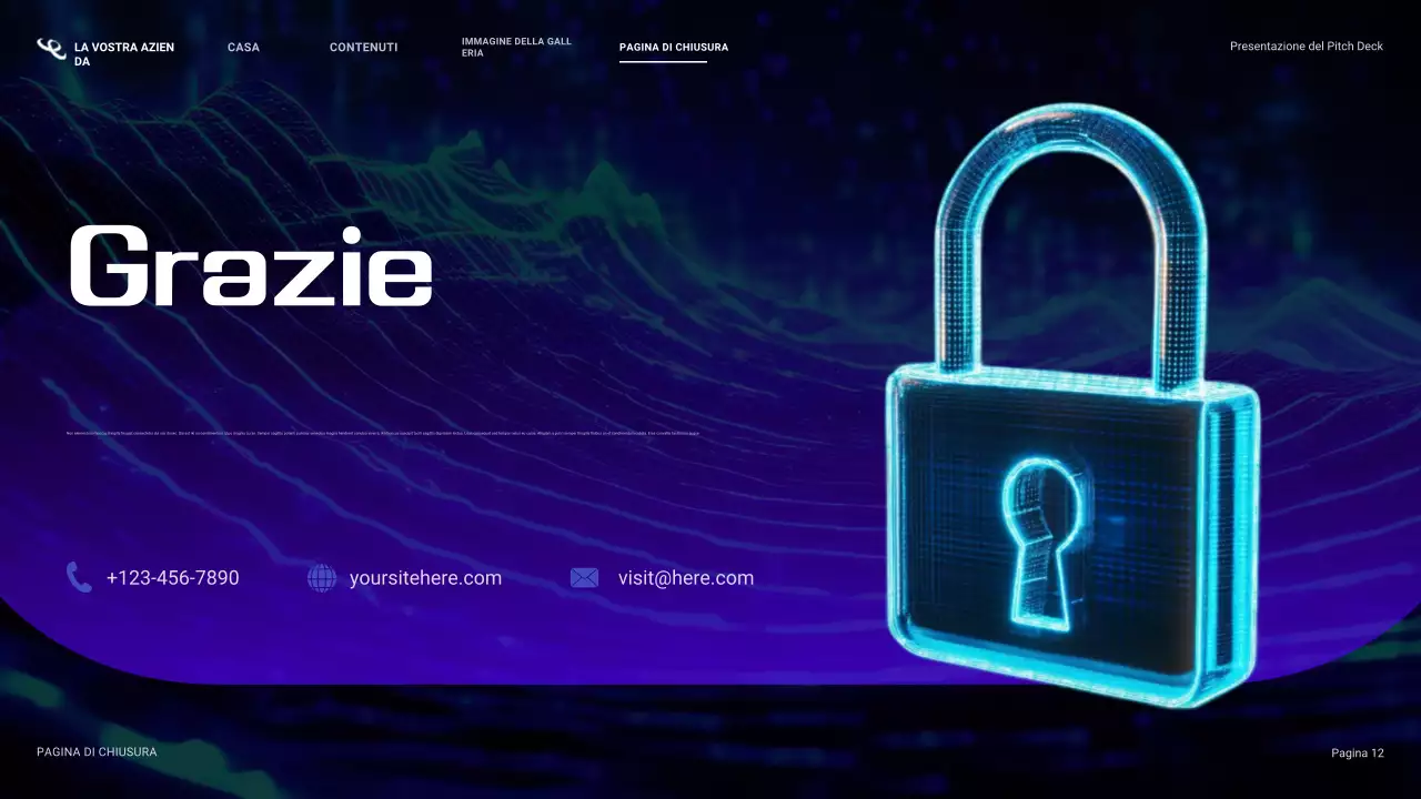 presentazione sulla sicurezza informatica blu