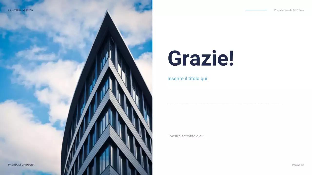 pitch aziendale moderno blu