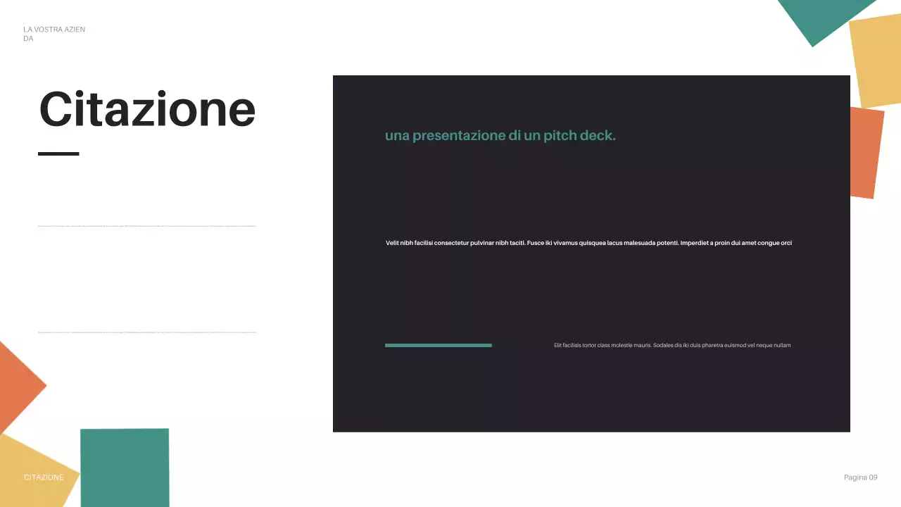 pitch aziendale geometrico nero