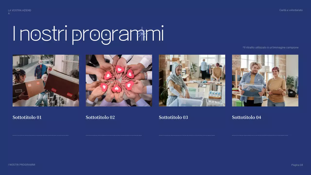 presentazione di beneficenza moderna blu