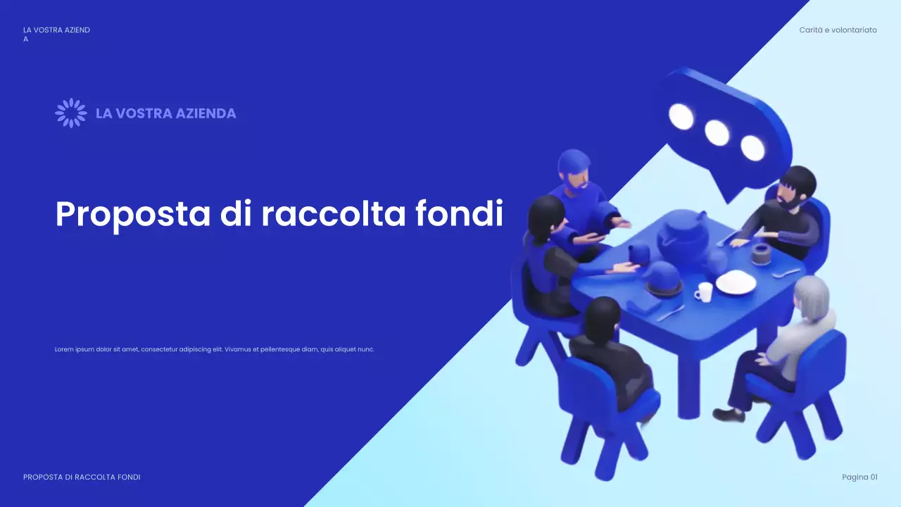 documento di raccolta fondi moderno blu
