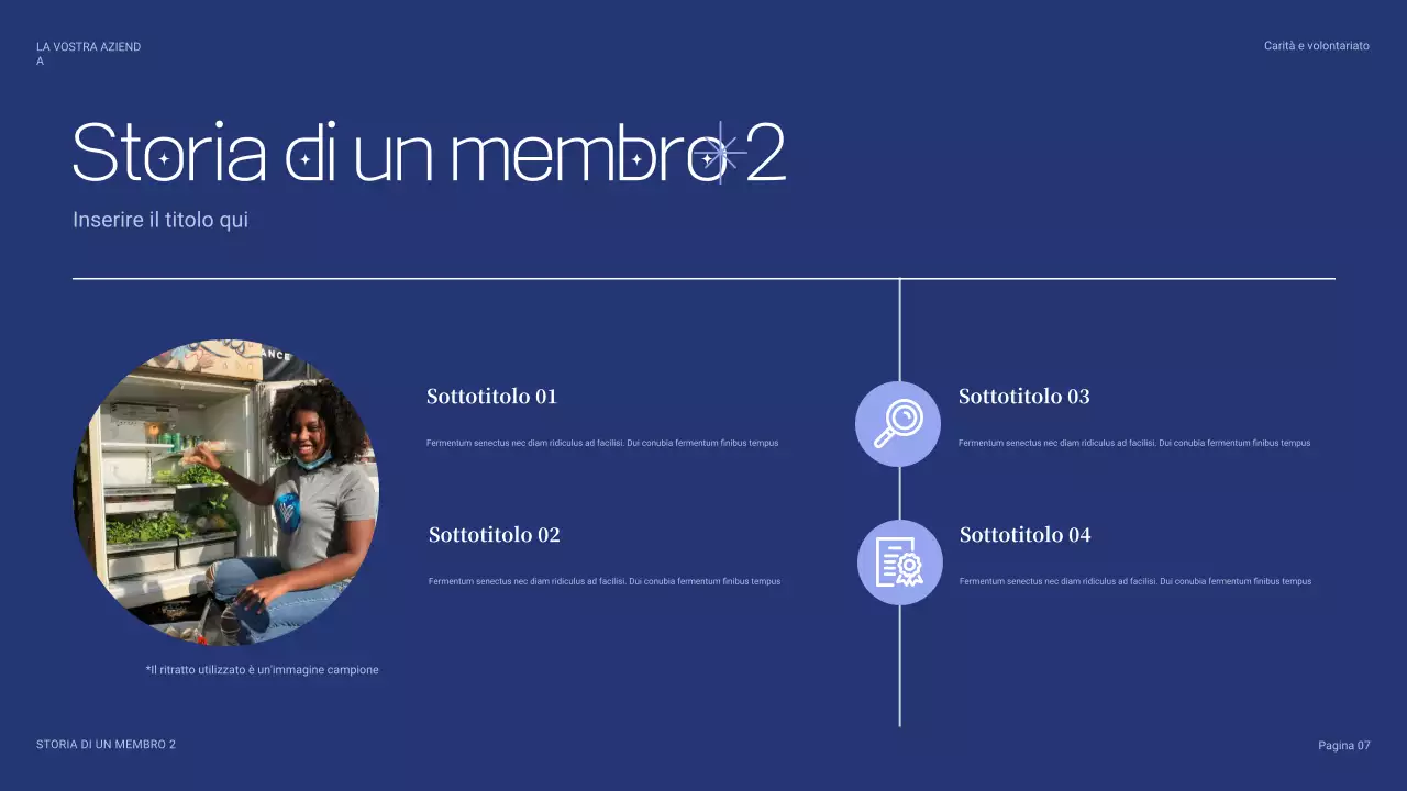 presentazione di beneficenza moderna blu