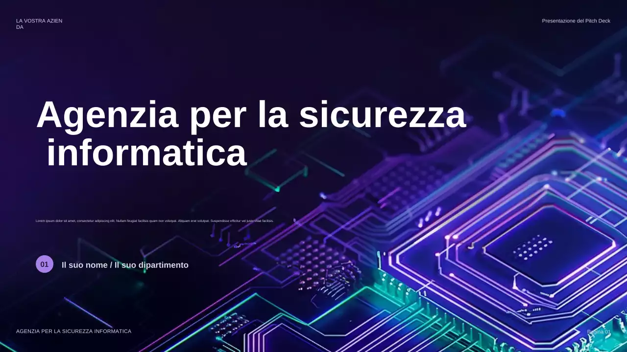 presentazione di sicurezza futuristica viola