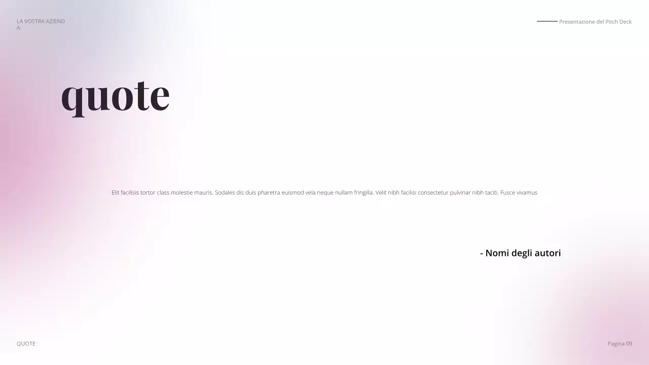 pitch aziendale moderno e colorato