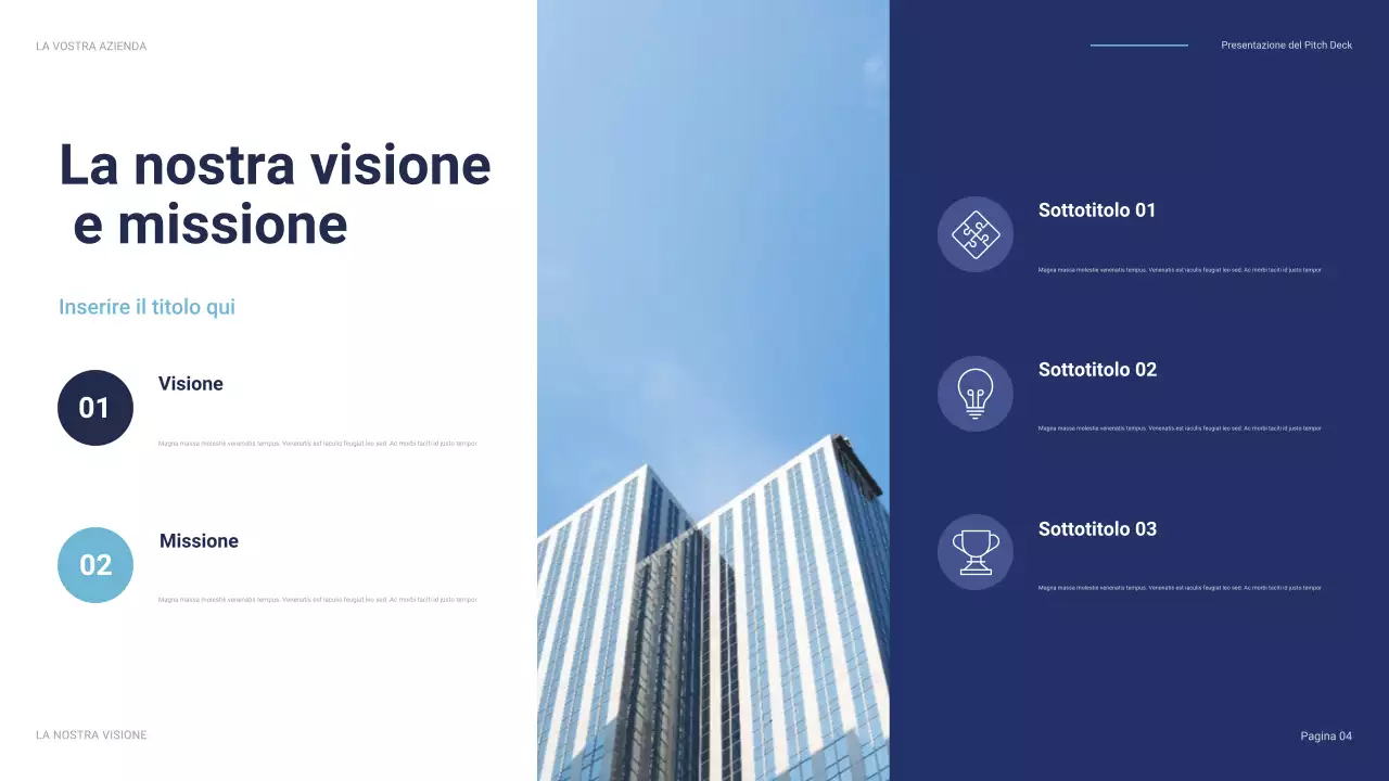 pitch aziendale moderno blu