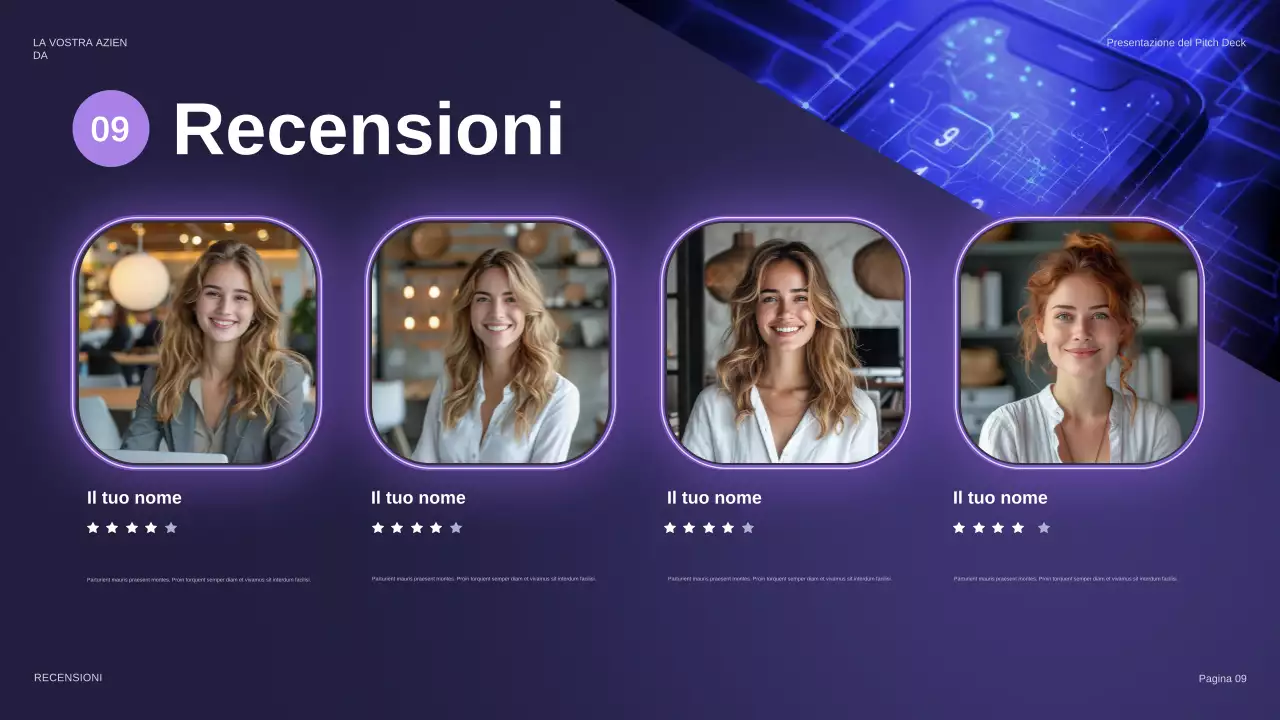 presentazione di sicurezza futuristica viola