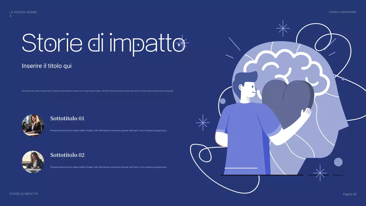 presentazione di beneficenza moderna blu