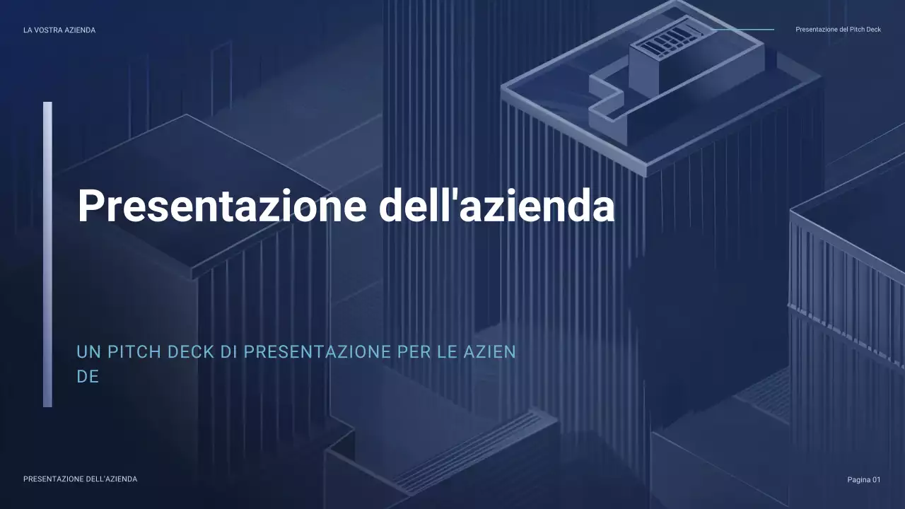 pitch aziendale moderno blu