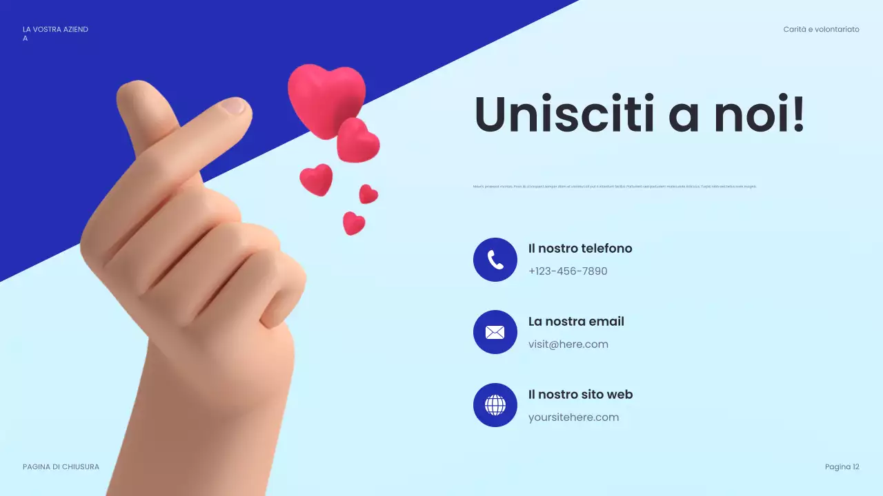 documento di raccolta fondi moderno blu