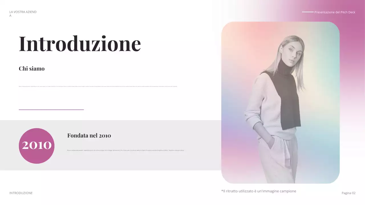 pitch aziendale moderno e colorato