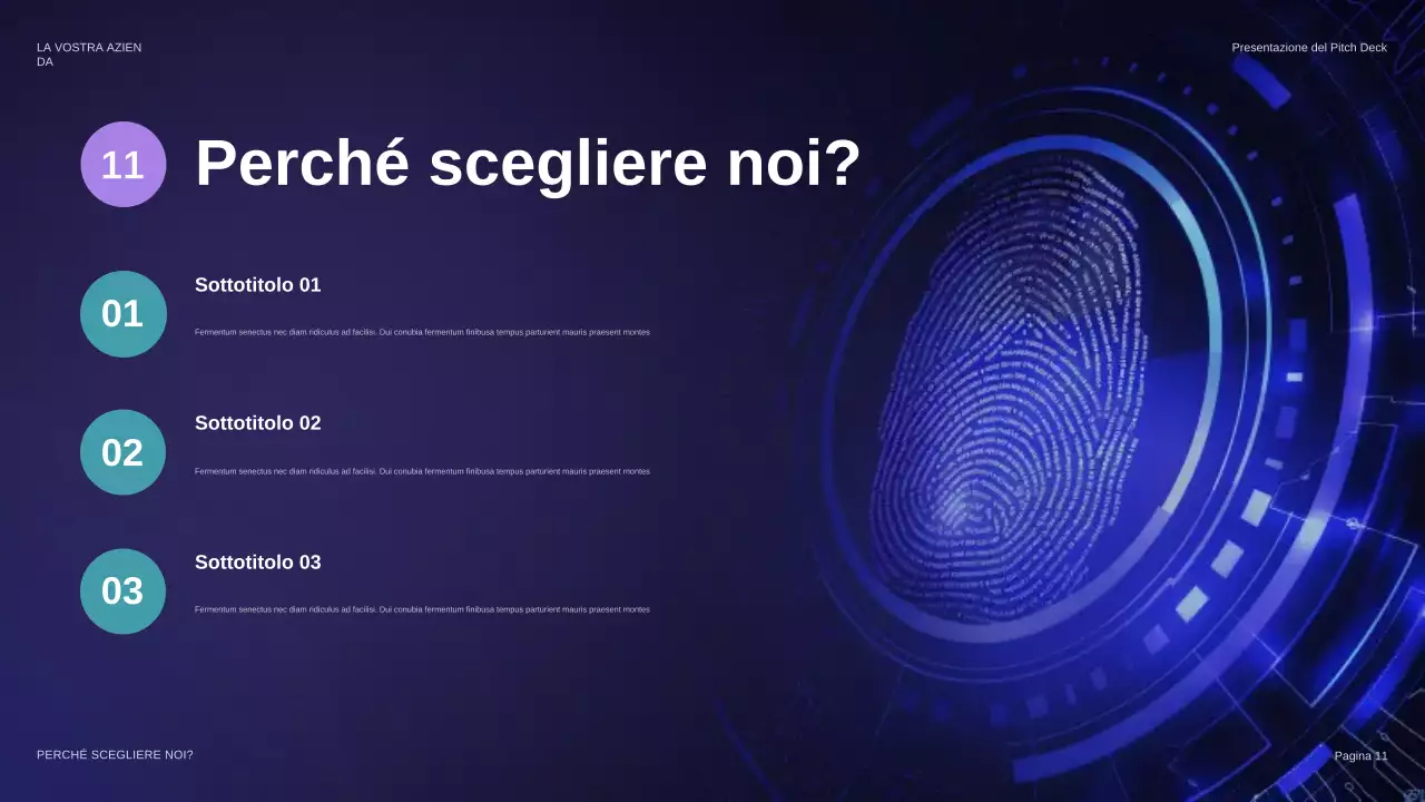 presentazione di sicurezza futuristica viola