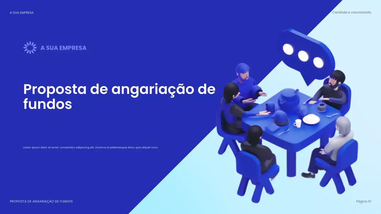 documento moderno azul de arrecadação de fundos
