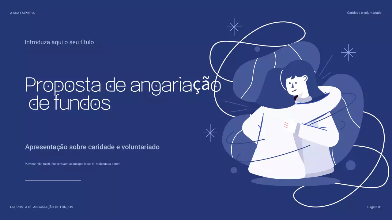 apresentação de caridade moderna azul