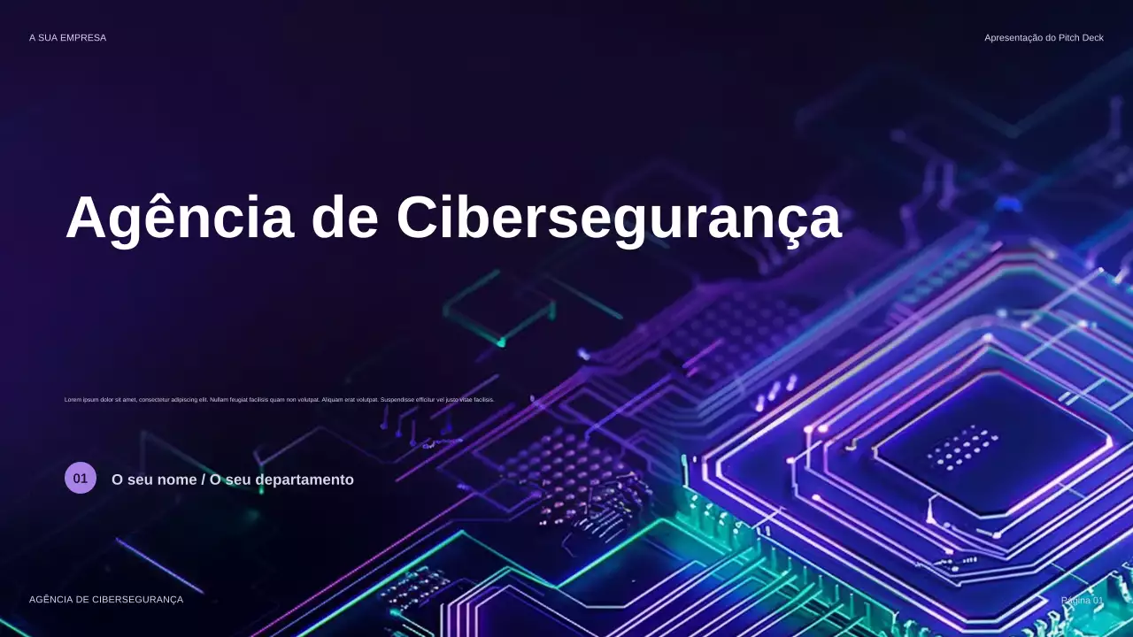 apresentação de segurança futurista roxa