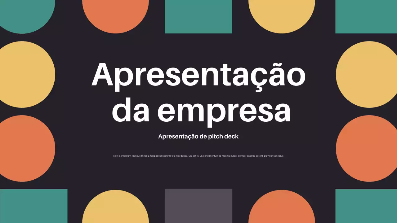 pitch de empresa geométrica preta