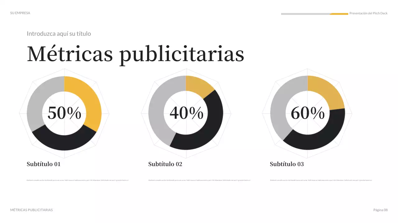 Presentación de medios modernos de color naranja