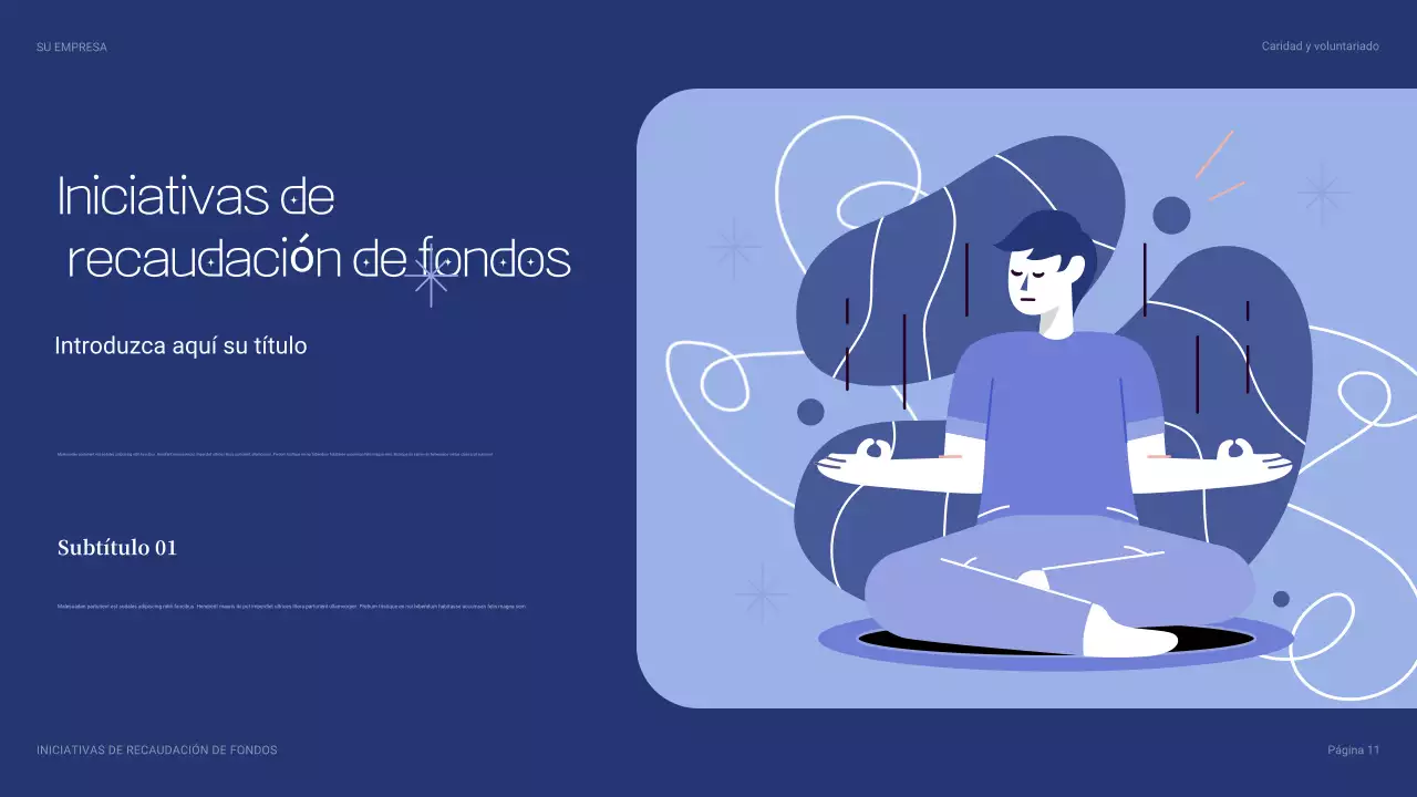 Presentación benéfica moderna azul