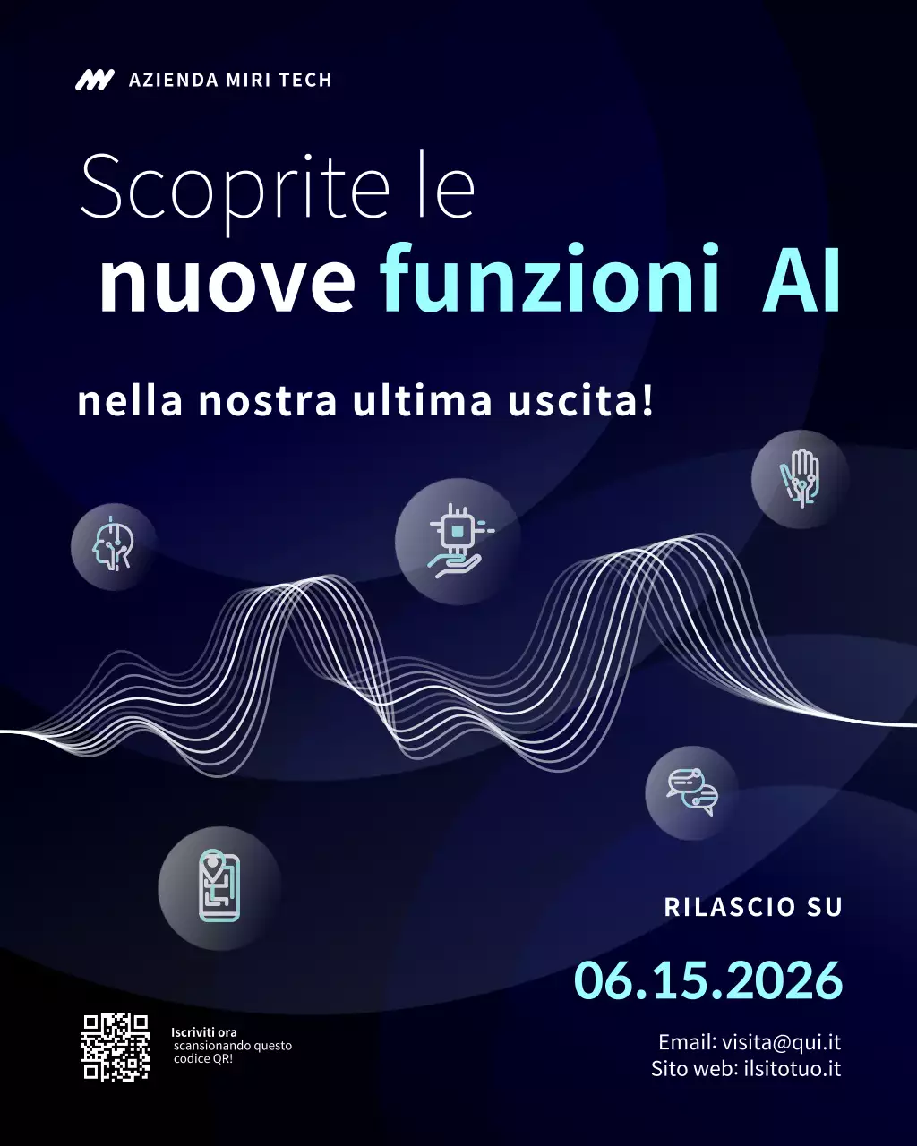Aggiornamento delle funzionalità tecnologiche blu e bianche Post di Instagram