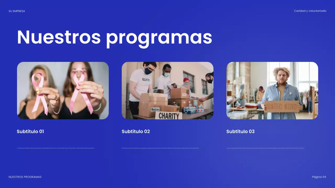 documento moderno de recaudación de fondos de color azul