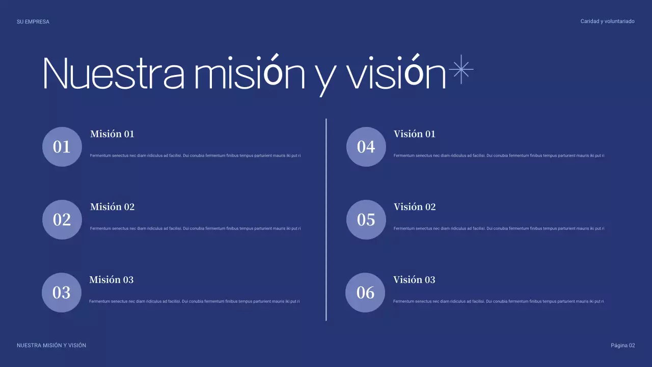 Presentación benéfica moderna azul