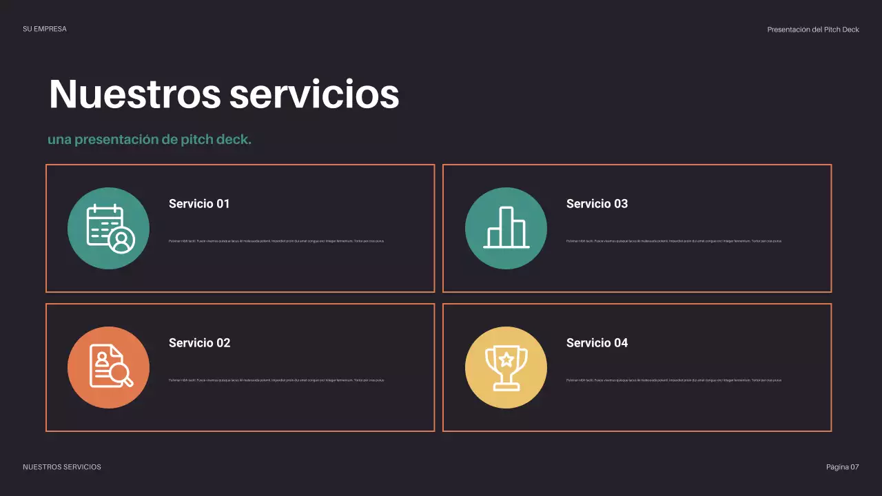 Presentación de empresa geométrica negra