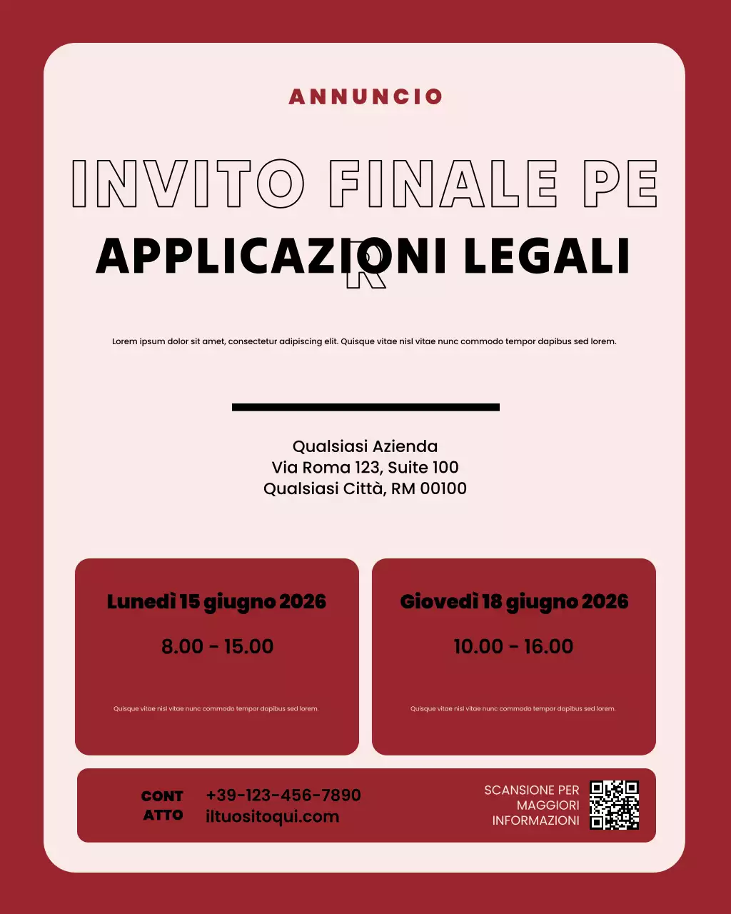 Annuncio fiscale moderno rosso