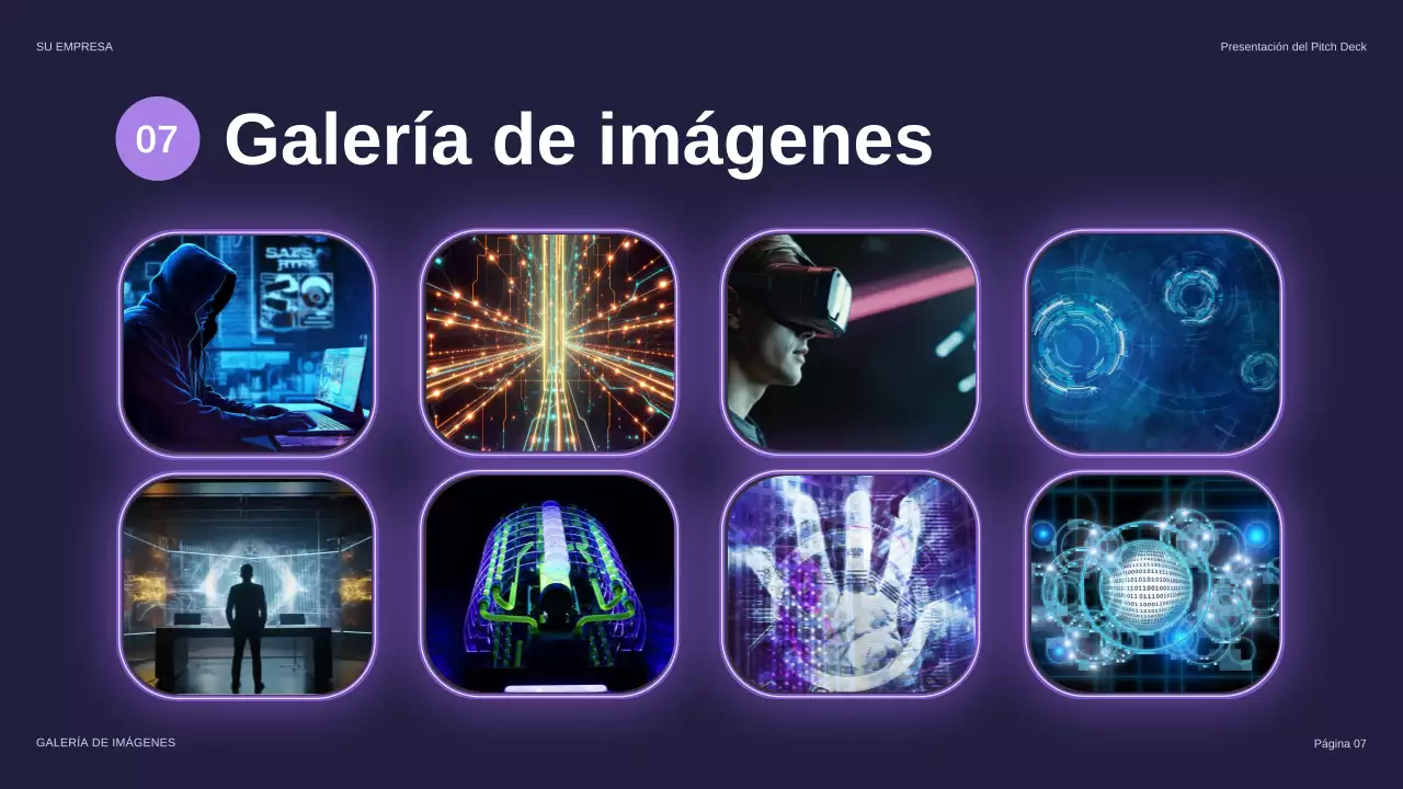 Presentación de seguridad futurista morada