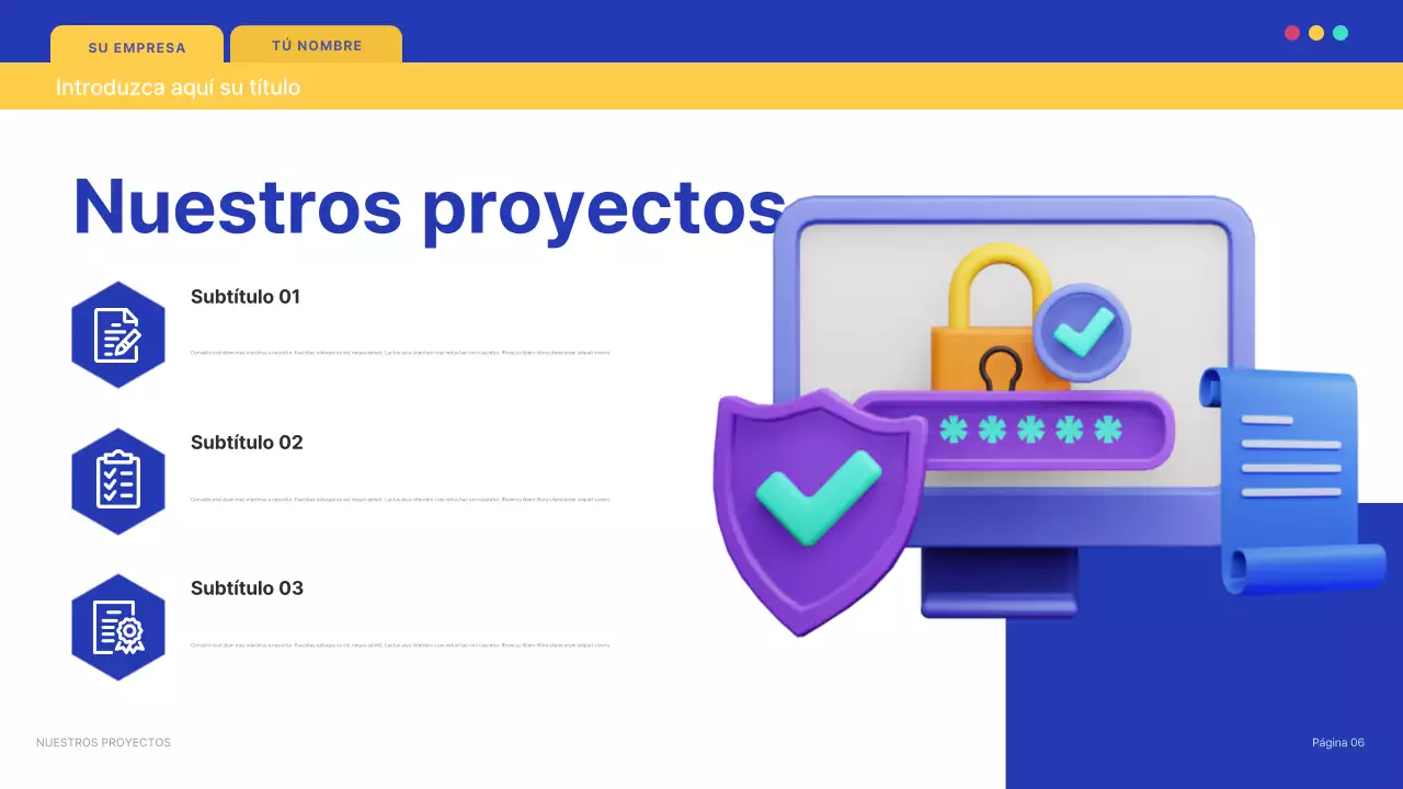 Documento de presentación de TI moderno y azul