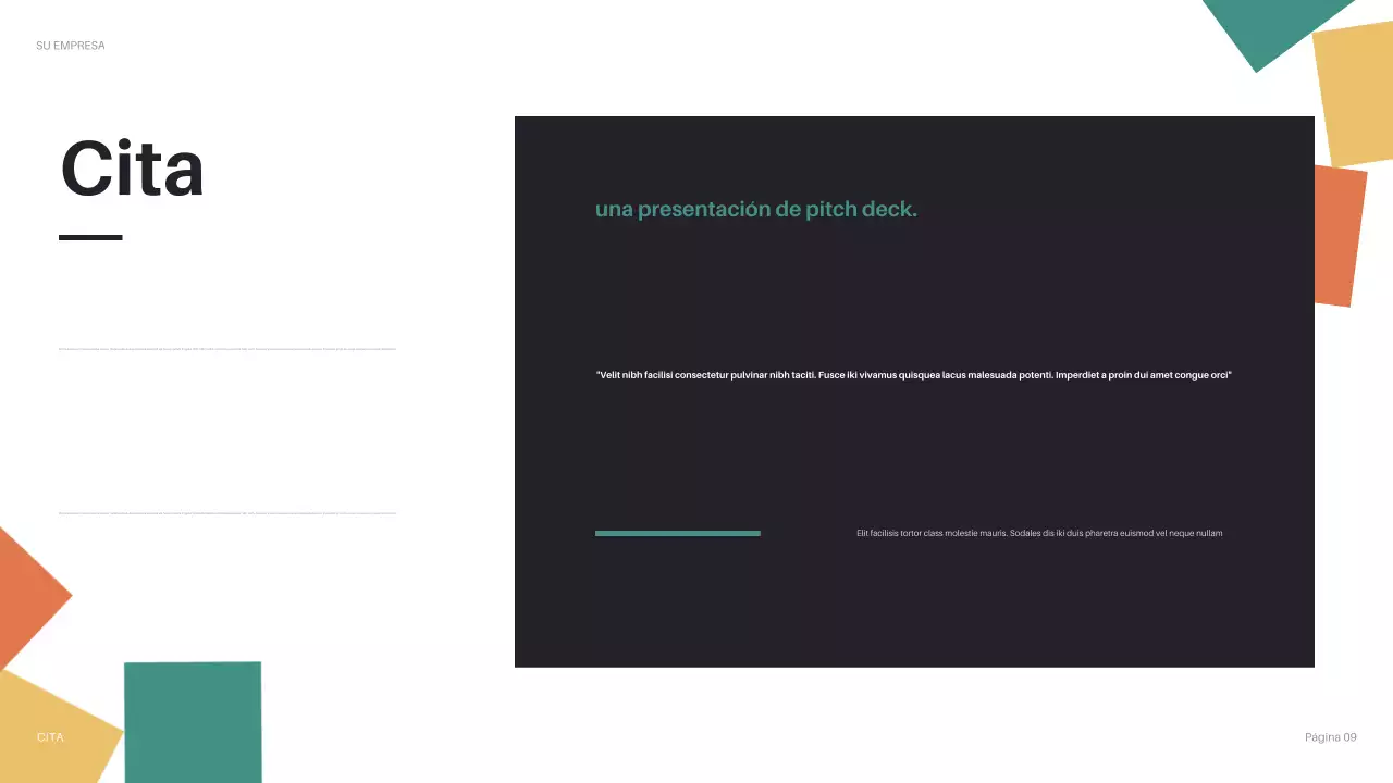 Presentación de empresa geométrica negra