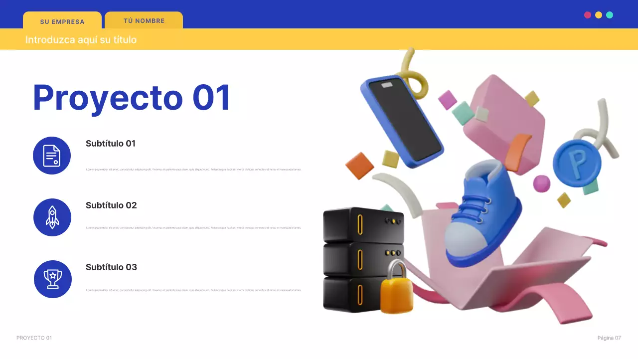 Documento de presentación de TI moderno y azul