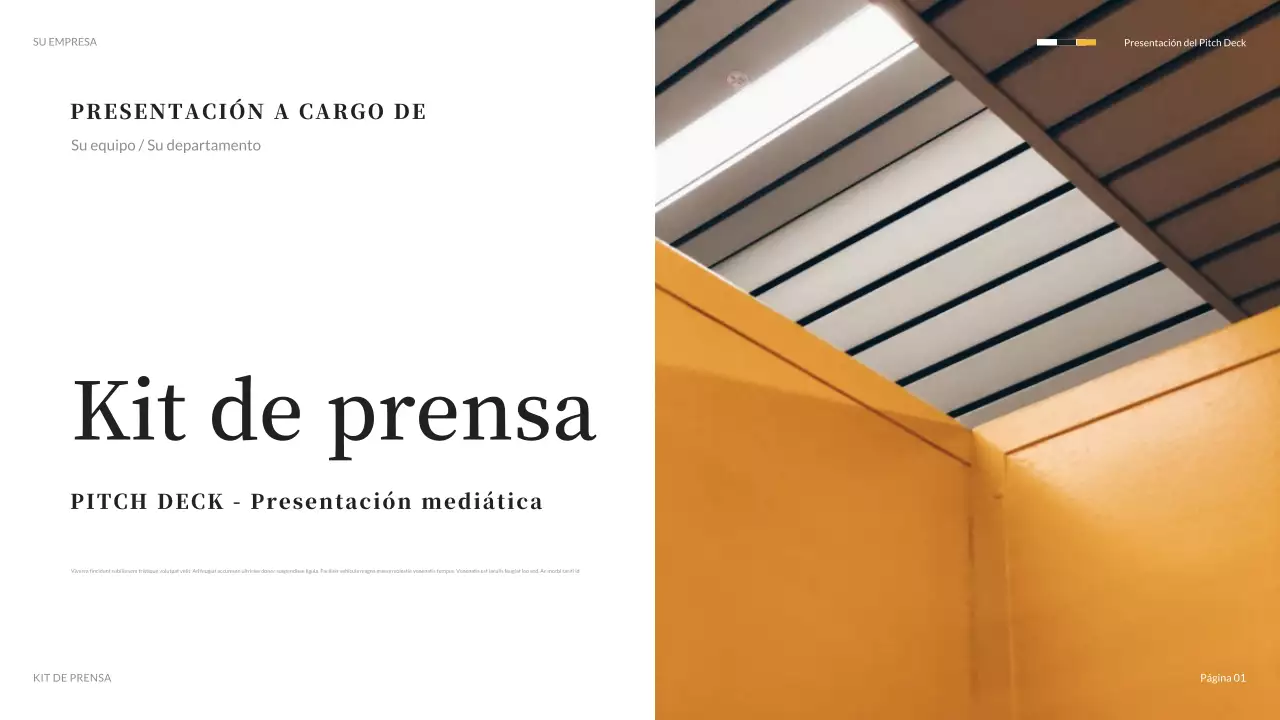 Presentación de medios modernos de color naranja